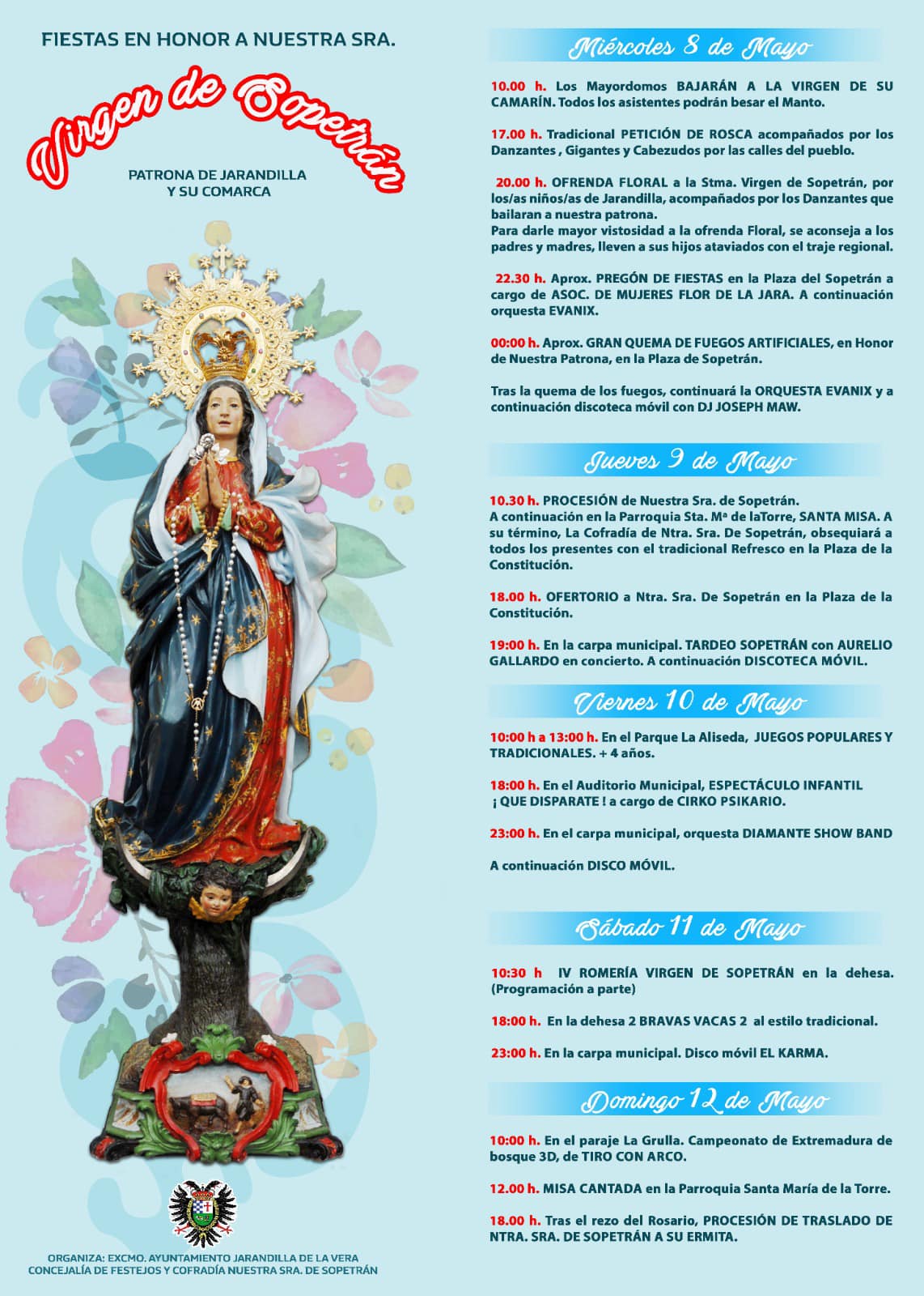 Fiestas en honor a Nuestra Señora la Virgen de Sopetrán 2024 Jarandilla de la Vera